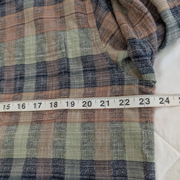 CARBON 2 COBALT Shirt Men's L Multicolor Plaid Casual Pocket Button Long Sleeve - Picture 12 of 13